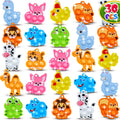 BicMan 30-Pack Animal Pop It Keychains – Bulk Party Favors for Kids, Classroom Prizes, Sensory Fidget Toys