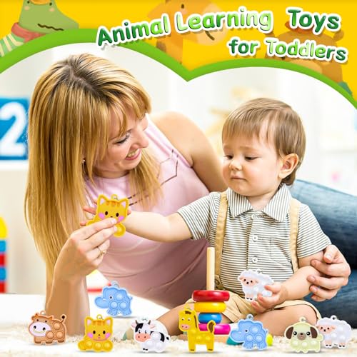 BicMan 30-Pack Pop It Keychains Bulk Set – Mini Silicone Fidget Toys for Kids & Adults, Party Favors, Classroom Prizes, Sensory Stress Relief