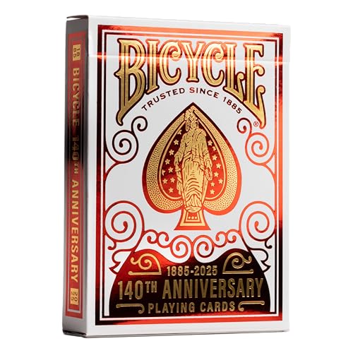 Bicycle 140th Anniversary Playing Cards - Special Edition Red & Gold Foil Deck