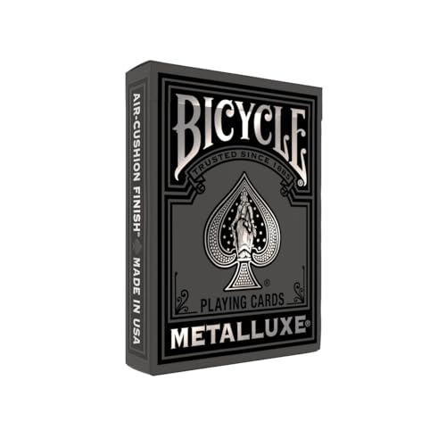 Bicycle Black and Silver Metalluxe Playing Cards – Premium Foil Deck, Classic Poker Size, Made in USA