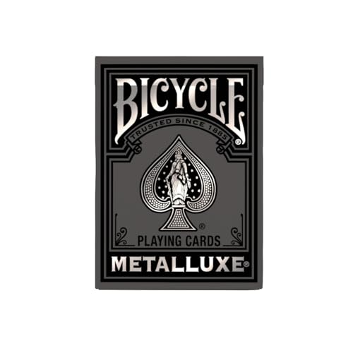 Bicycle Black and Silver Metalluxe Playing Cards – Premium Foil Deck, Classic Poker Size, Made in USA