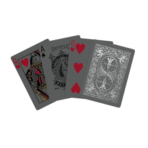 Bicycle Black and Silver Metalluxe Playing Cards – Premium Foil Deck, Classic Poker Size, Made in USA