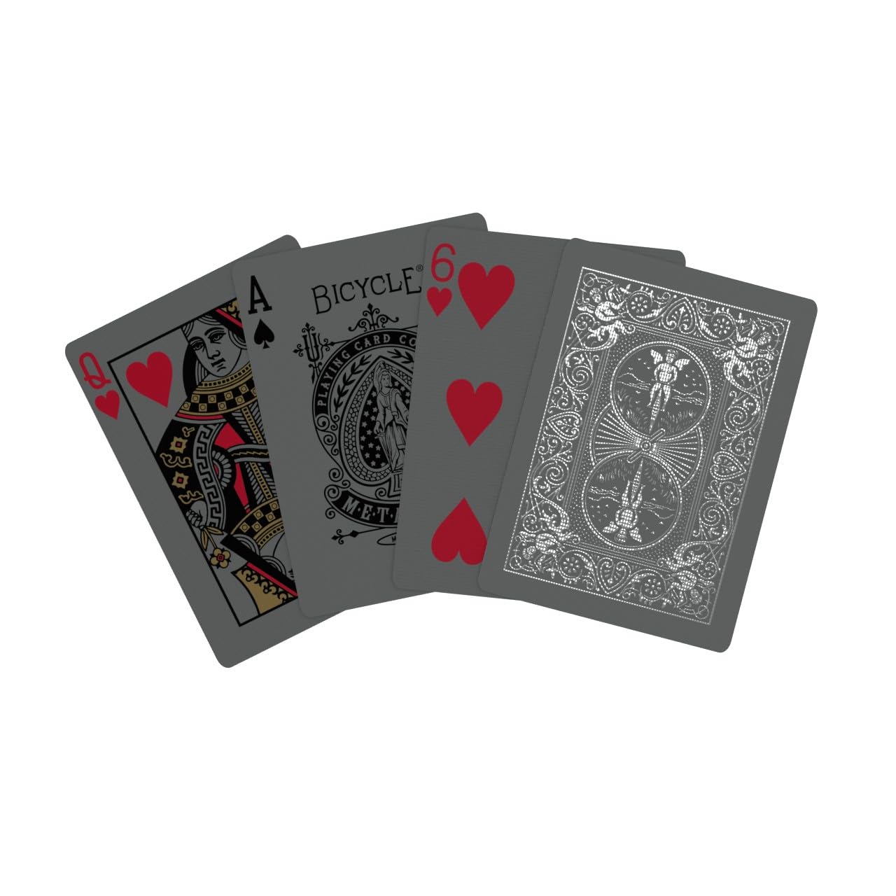 Bicycle Black and Silver Metalluxe Playing Cards – Premium Foil Deck, Classic Poker Size, Made in USA
