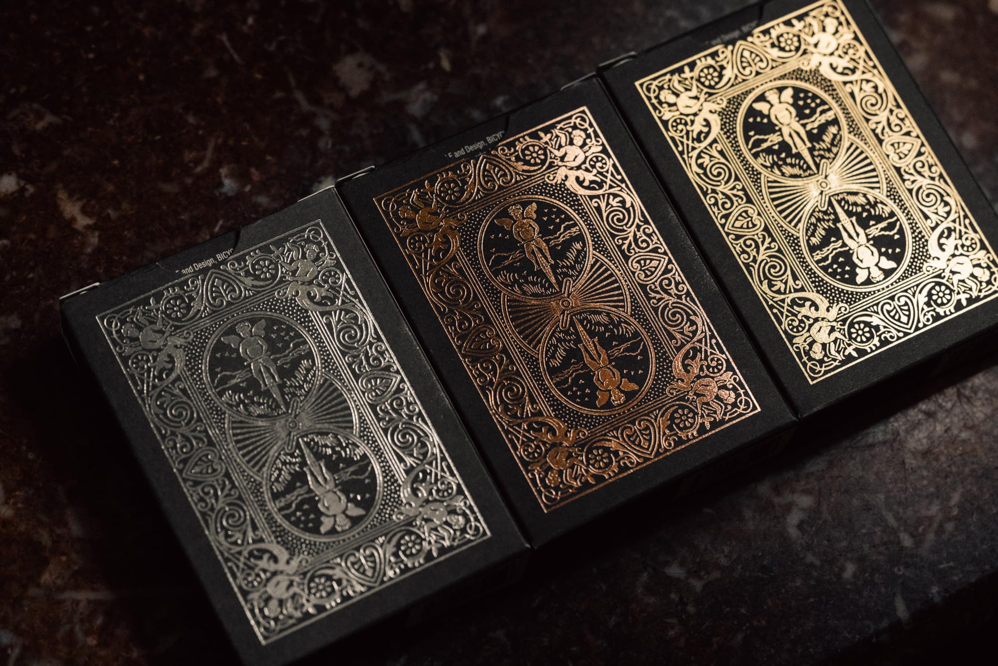 Bicycle Black and Silver Metalluxe Playing Cards – Premium Foil Deck, Classic Poker Size, Made in USA