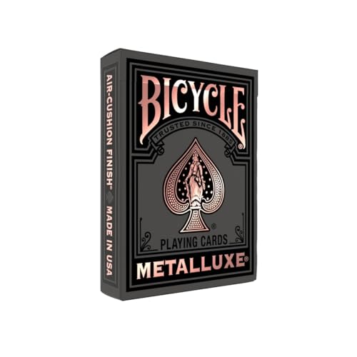 Bicycle Black & Rose Gold Metalluxe Playing Cards – Premium Foil Deck, Classic Poker Size, Collectible