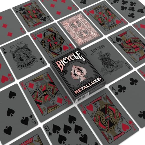Bicycle Black & Rose Gold Metalluxe Playing Cards – Premium Foil Deck, Classic Poker Size, Collectible