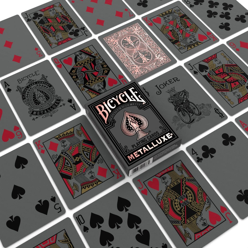 Bicycle Black & Rose Gold Metalluxe Playing Cards – Premium Foil Deck, Classic Poker Size, Collectible