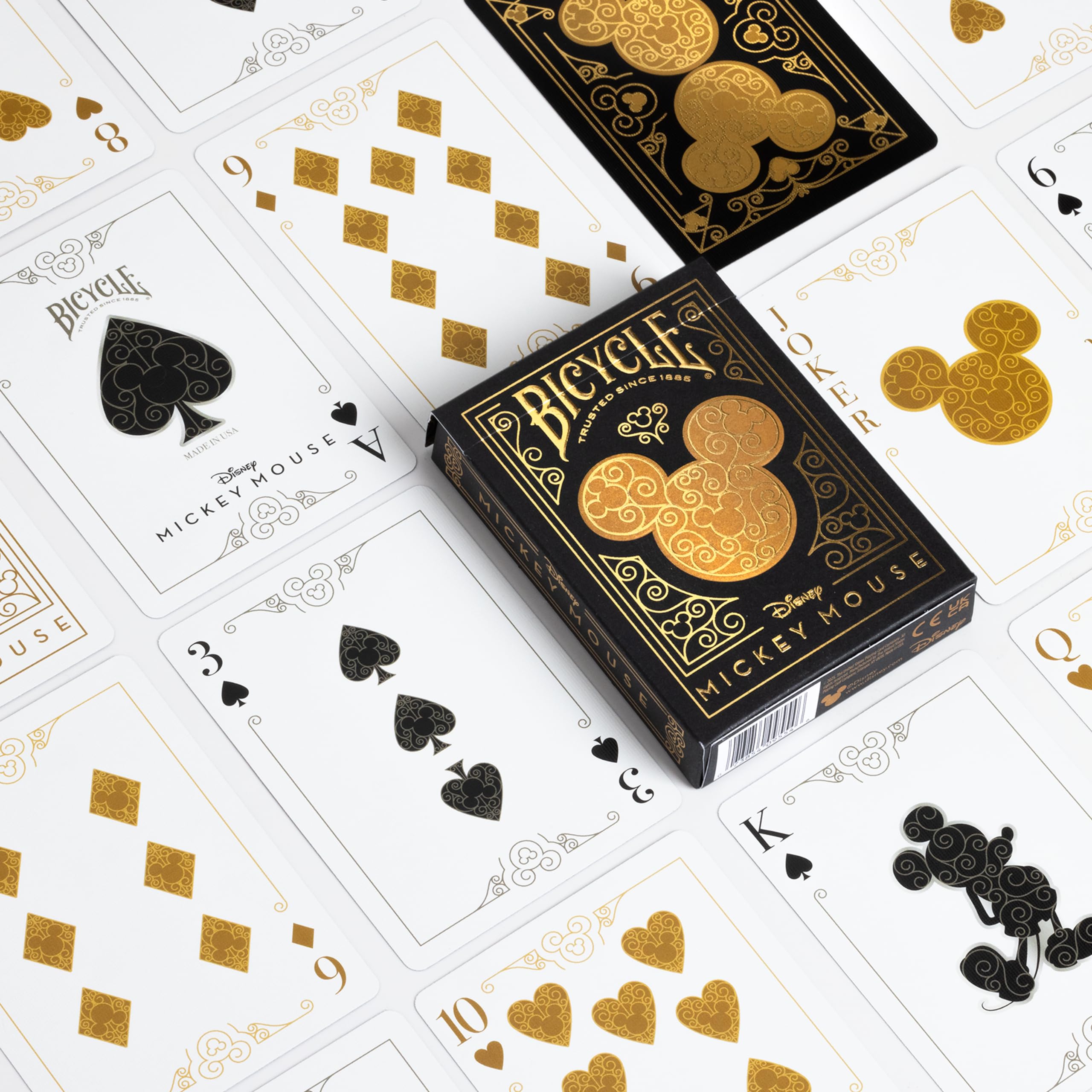 Bicycle Disney Mickey Mouse Black and Gold Playing Cards with Metalluxe Foil