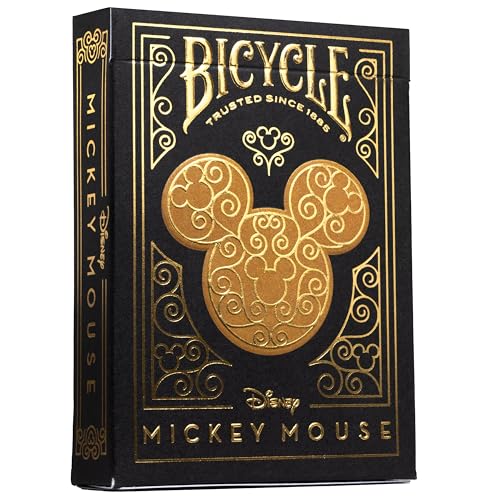 Bicycle Disney Mickey Mouse Black and Gold Playing Cards with Metalluxe Foil