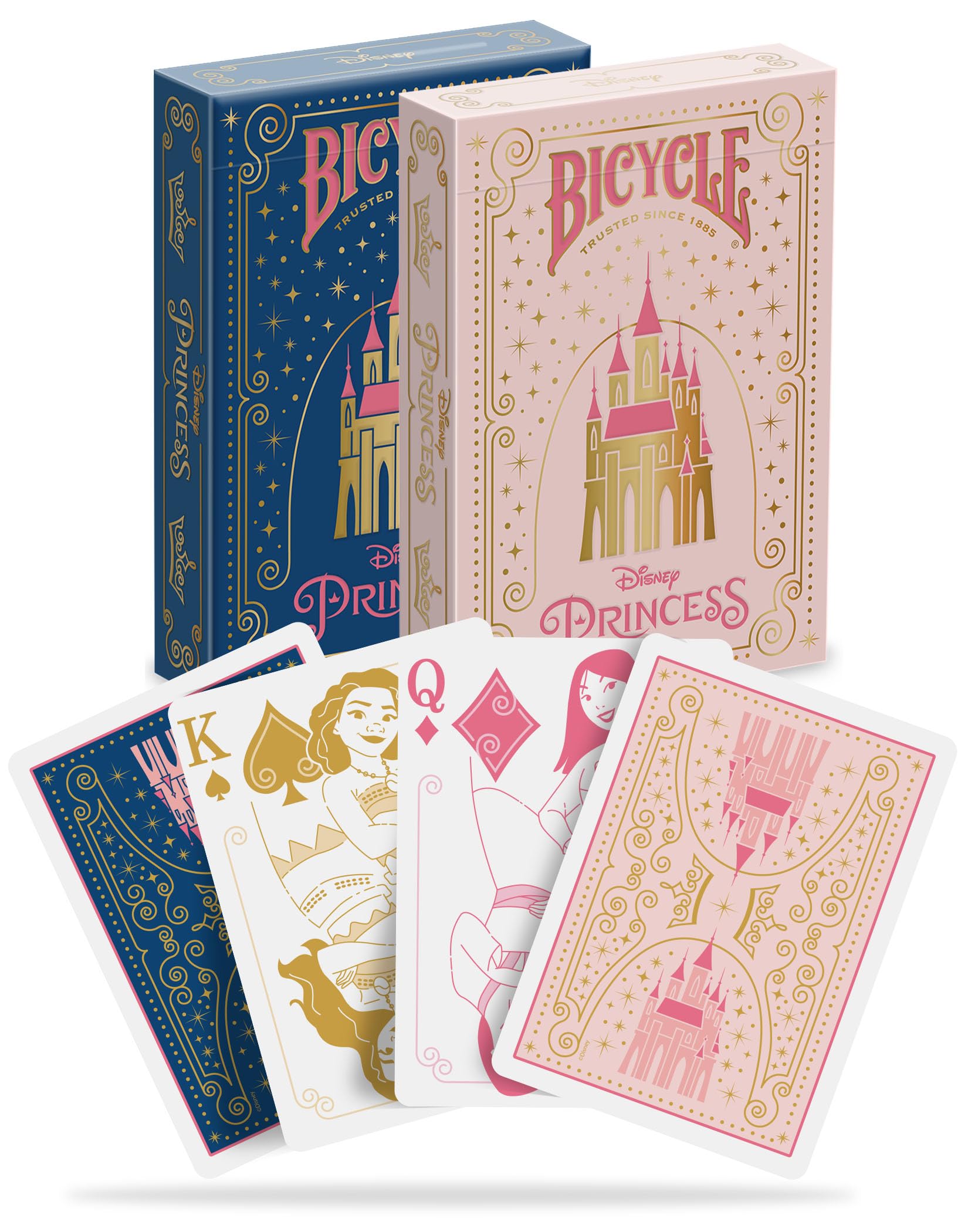 Bicycle Disney Princess Playing Cards – Pink or Blue Deck with 12 Princess Court Cards