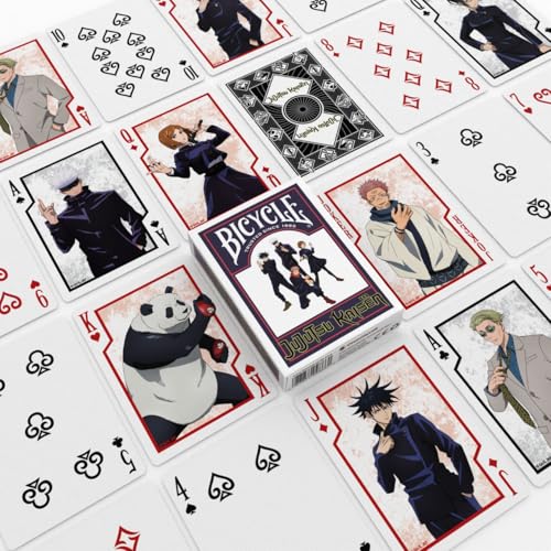 Bicycle Jujutsu Kaisen Collectible Deck of Cards – Official Anime Playing Cards, Poker Size, 52 Cards