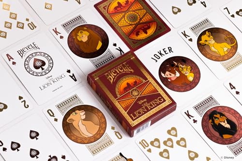 Bicycle Lion King Playing Cards – 1 Deck with Custom Court Cards and Gold Foil Accents