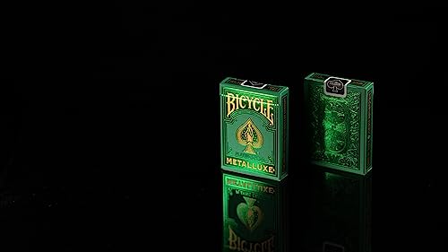 Bicycle Metalluxe Green Playing Cards – Metal Foil Finish, Poker Size Deck