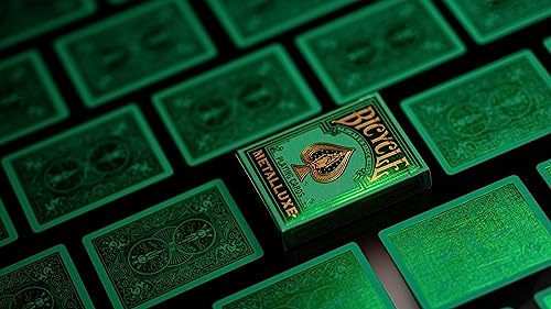 Bicycle Metalluxe Green Playing Cards – Metal Foil Finish, Poker Size Deck
