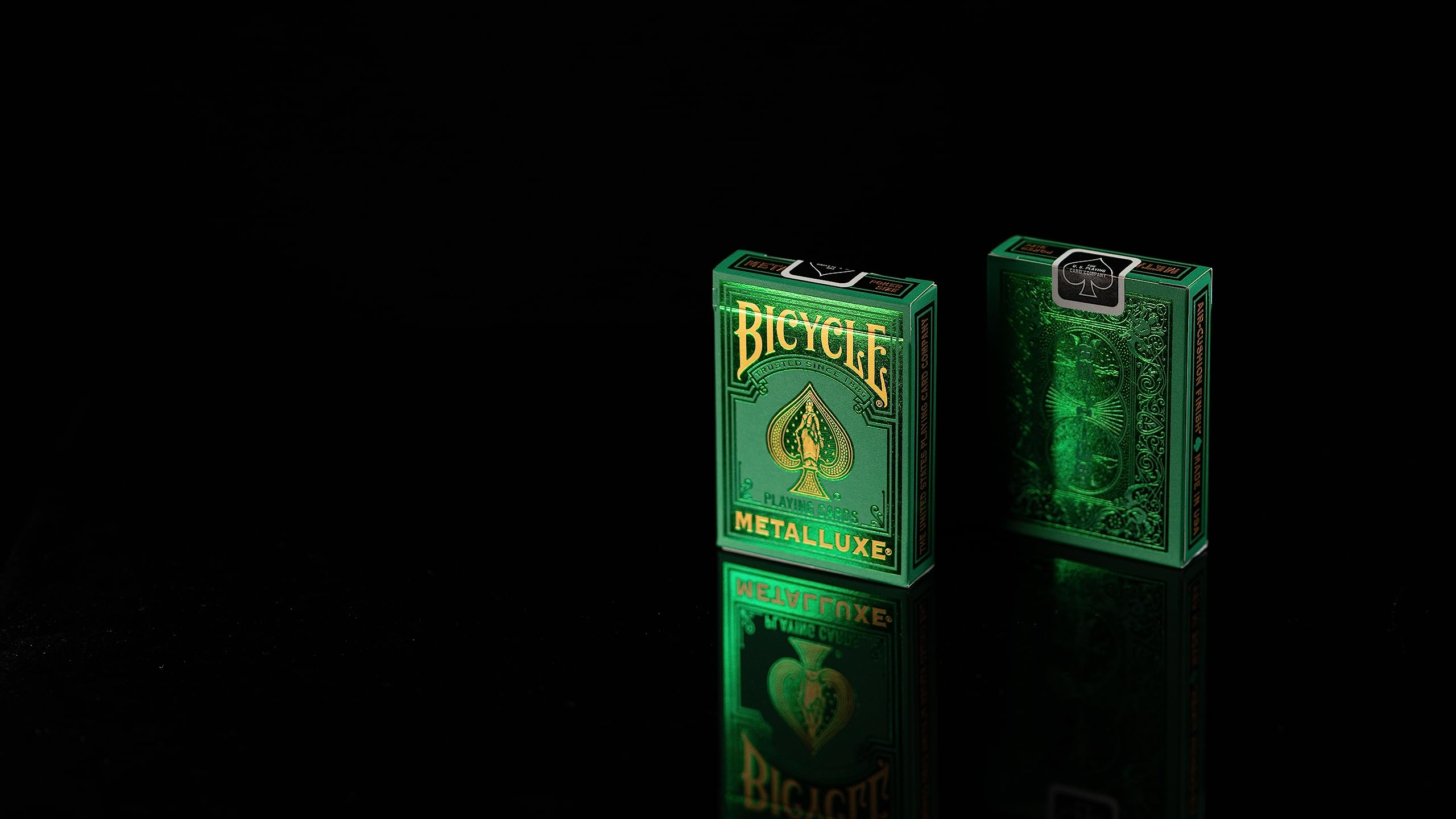 Bicycle Metalluxe Green Playing Cards – Metal Foil Finish, Poker Size Deck