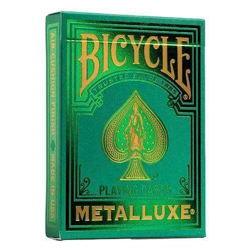 Bicycle Metalluxe Green Playing Cards – Metal Foil Finish, Poker Size Deck