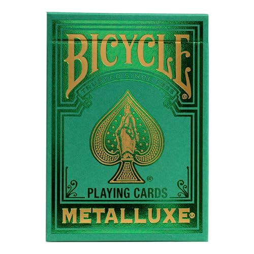 Bicycle Metalluxe Green Playing Cards – Metal Foil Finish, Poker Size Deck
