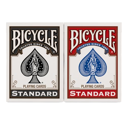 Bicycle Playing Cards 4 Pack: Standard Index Poker Decks in Red and Black for Games & Magic