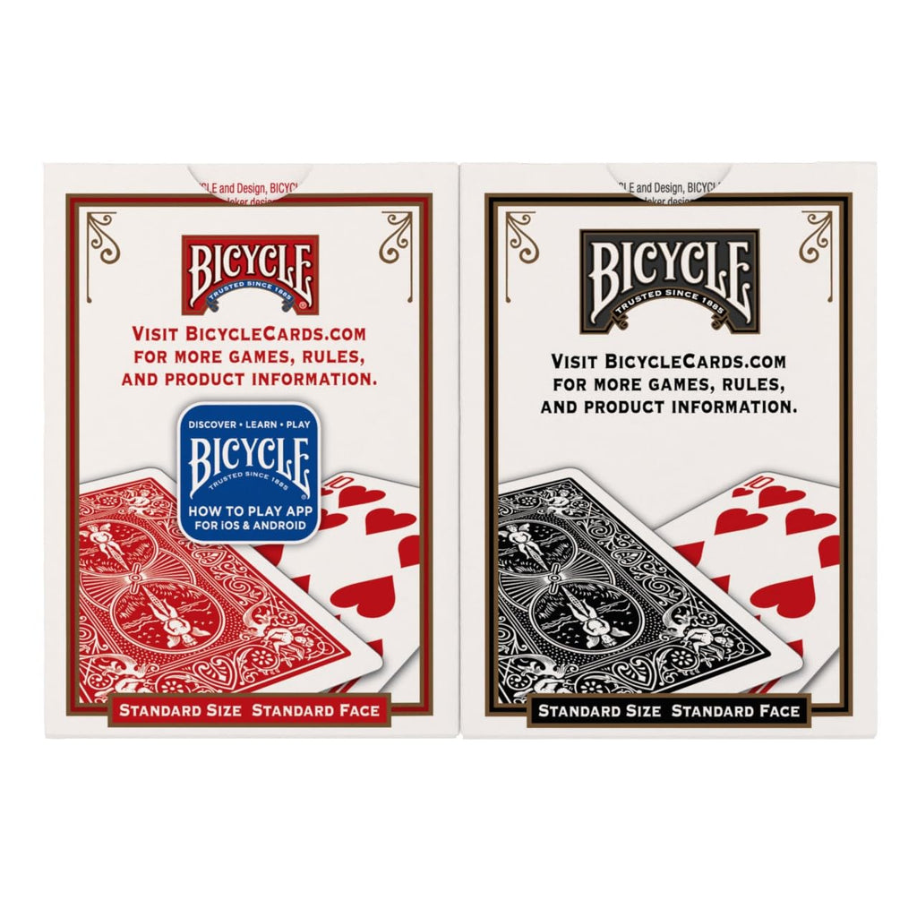 Bicycle Playing Cards 4 Pack: Standard Index Poker Decks in Red and Black for Games & Magic