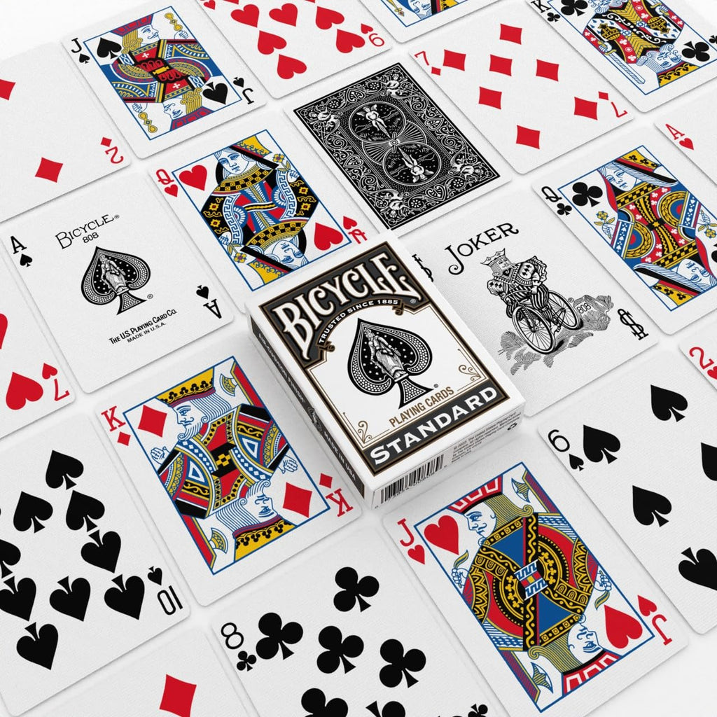 Bicycle Playing Cards 4 Pack: Standard Index Poker Decks in Red and Black for Games & Magic
