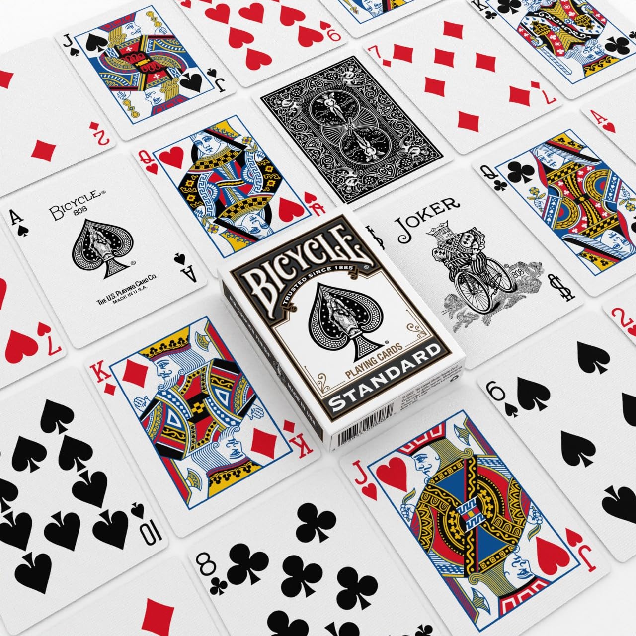 Bicycle Playing Cards 4 Pack: Standard Index Poker Decks in Red and Black for Games & Magic