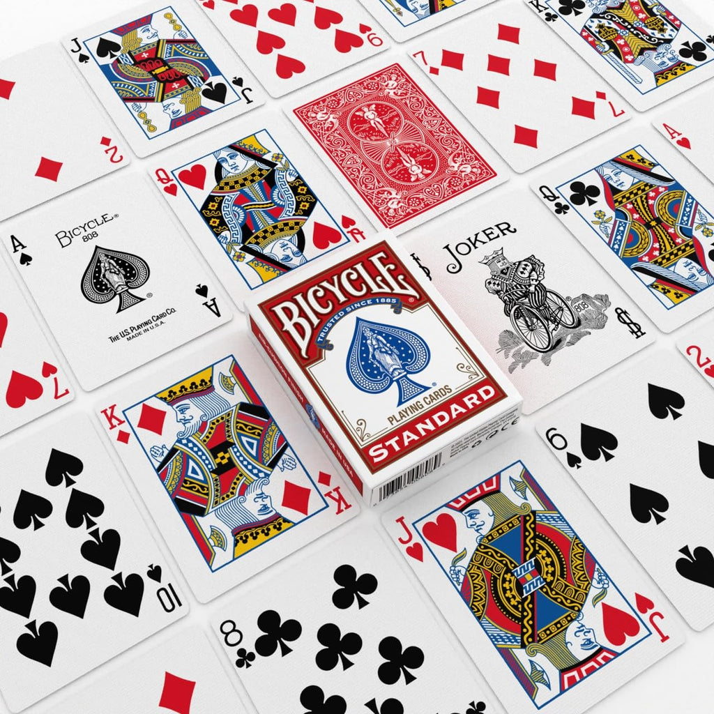 Bicycle Playing Cards 4 Pack: Standard Index Poker Decks in Red and Black for Games & Magic