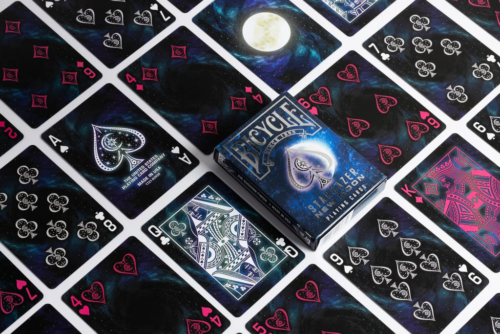 Bicycle Stargazer New Moon Playing Cards – Blue Custom Deck with Silver Foil