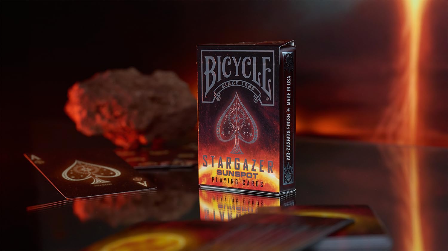 Bicycle Sunspot Stargazer Playing Cards – Vibrant Solar Design with Air-Cushion Finish