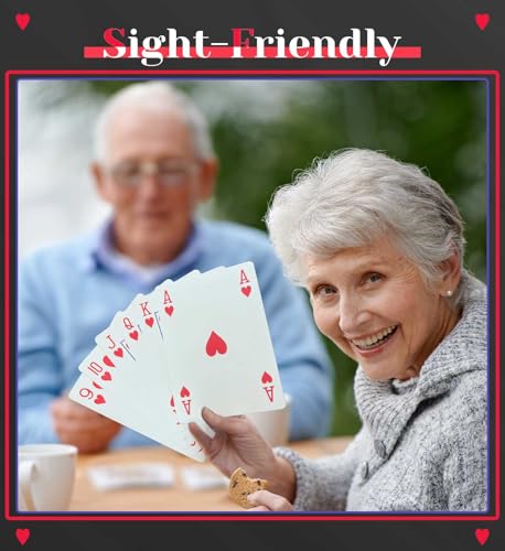 BIERDORF Giant Playing Cards 8x11 Inches – Jumbo Deck for Low Vision & Seniors
