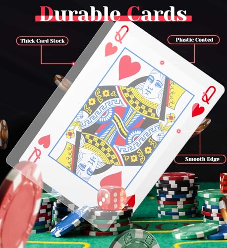 BIERDORF Giant Playing Cards 8x11 Inches – Jumbo Deck for Low Vision & Seniors