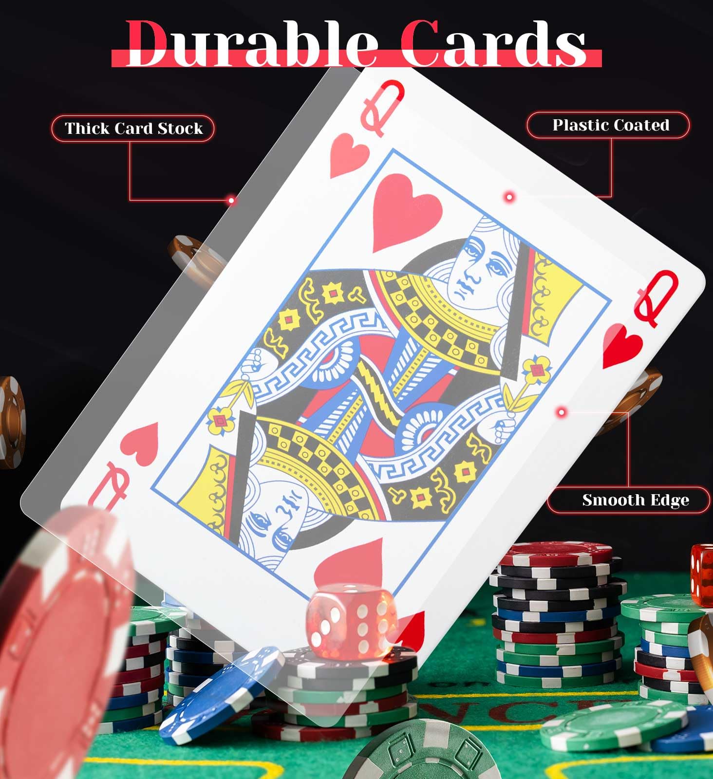 BIERDORF Giant Playing Cards 8x11 Inches – Jumbo Deck for Low Vision & Seniors
