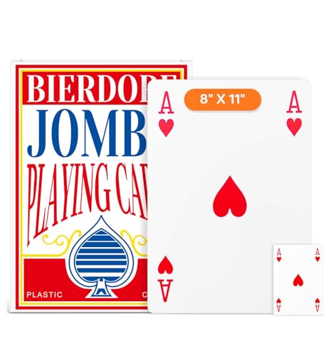 BIERDORF Giant Playing Cards 8x11 Inches – Jumbo Deck for Low Vision & Seniors
