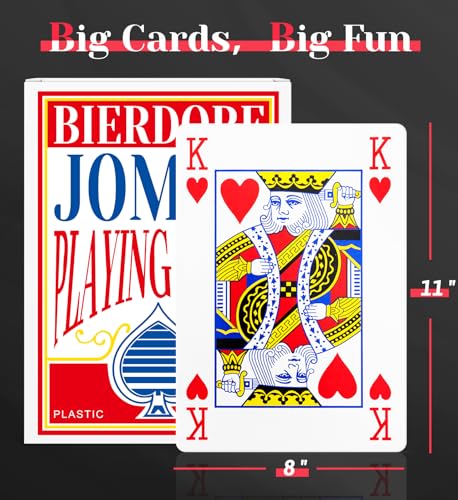 BIERDORF Giant Playing Cards 8x11 Inches – Jumbo Deck for Low Vision & Seniors