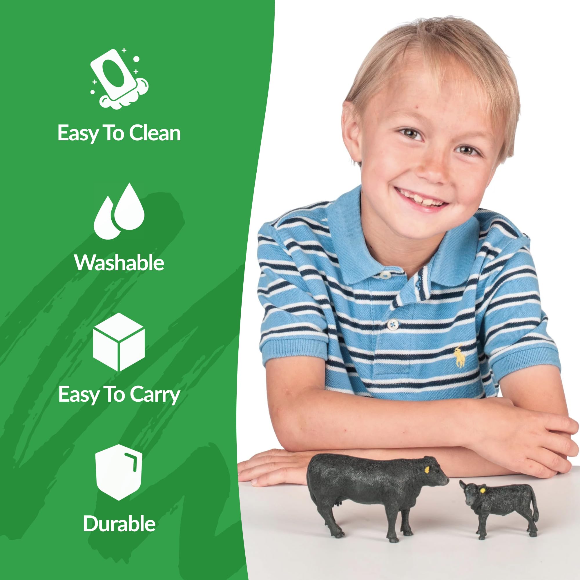Big Country Toys Angus Cow & Calf 1:20 Scale Hand Painted Farm Animal Figurine Pair