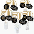 Big Dot of Happiness 50th Birthday Gold Centerpiece Sticks - 15 Piece Set