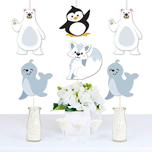 Big Dot of Happiness Arctic Polar Animals Decoration Set - 20 DIY Cutouts for Baby Shower or Birthday