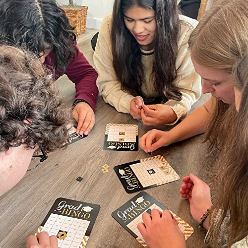 Big Dot of Happiness Graduation Bingo: Gold Tassel Game with 18 Cards