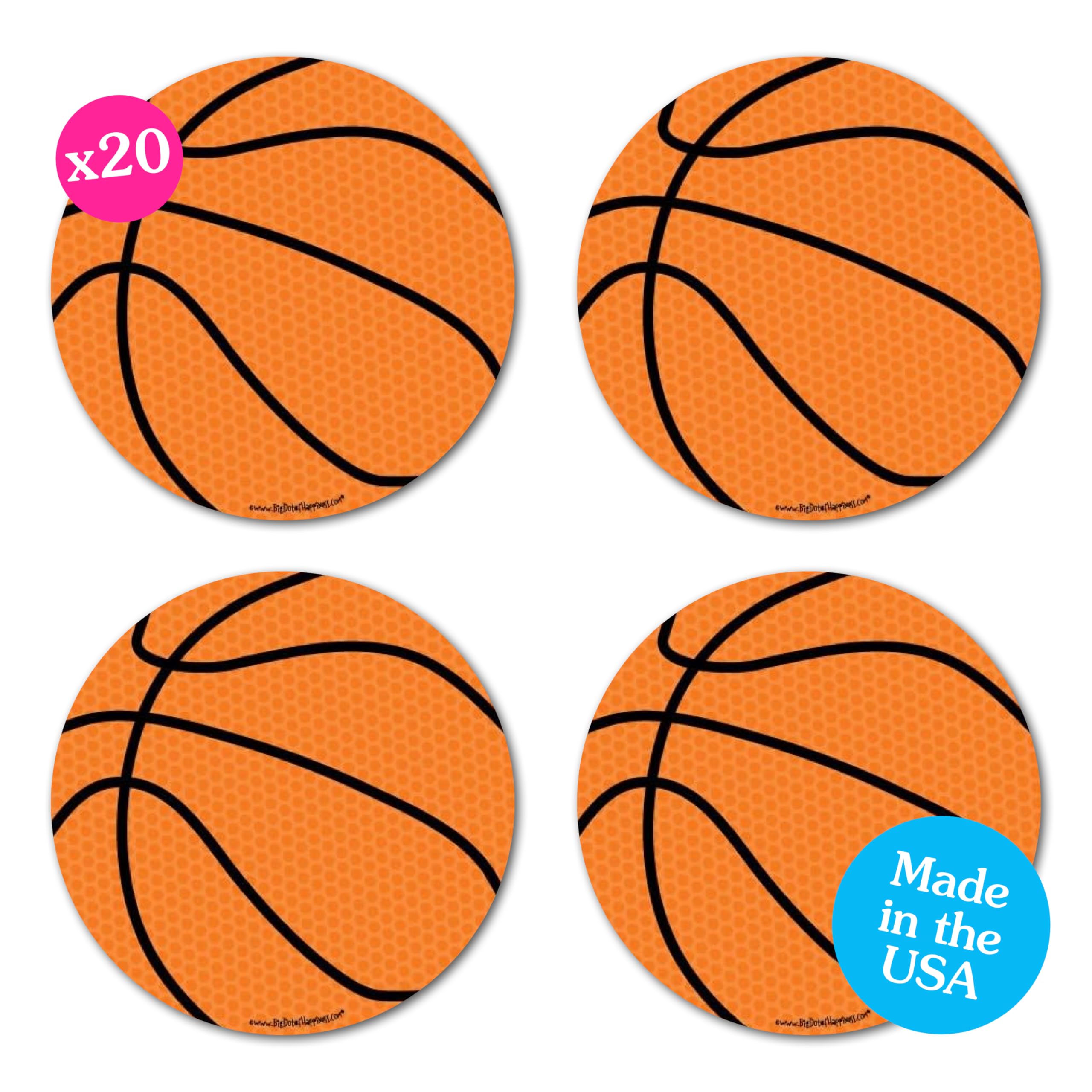 Big Dot of Happiness Nothin' but Net Basketball Paper Cutouts – 20-Piece Set for Sports-Themed Parties