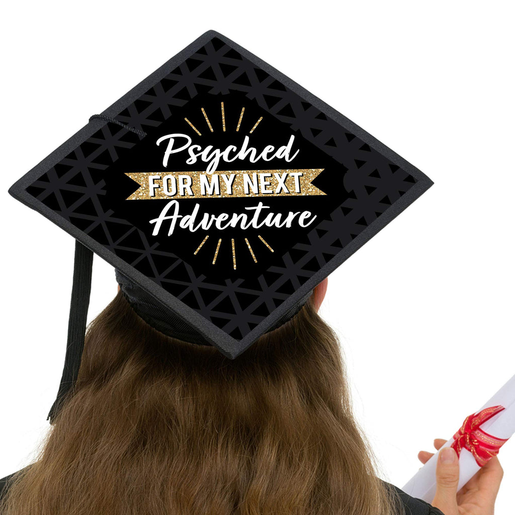 Big Dot of Happiness Psychology Grad Cap Cover Kit – Psyched for My Next Adventure