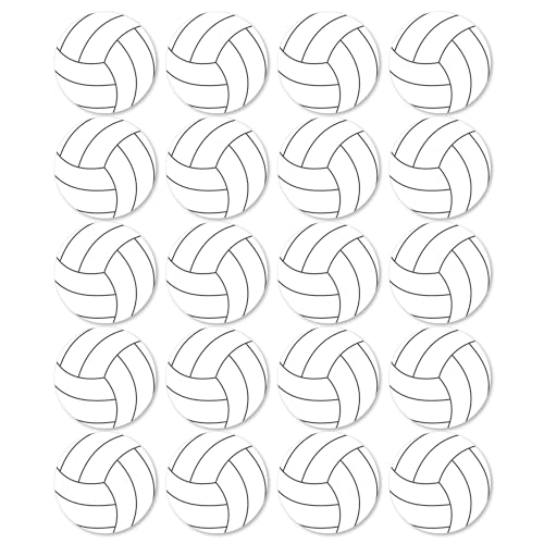 Big Dot of Happiness Volleyball Cutouts - 20 Double-Sided 5.5-Inch Premium Paper Decorations for Sports Parties, Birthdays, and Team Events