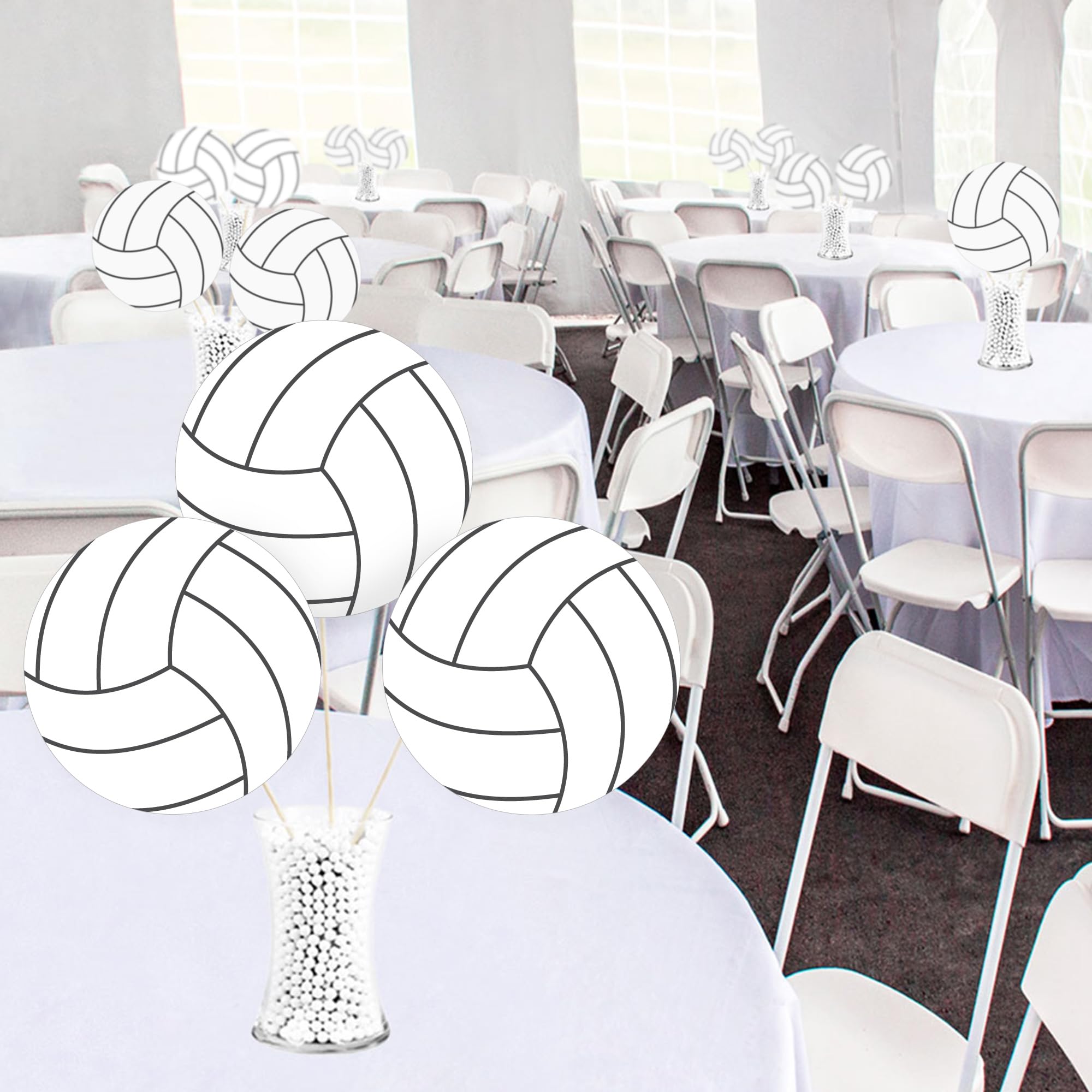 Big Dot of Happiness Volleyball Cutouts - 20 Double-Sided 5.5-Inch Premium Paper Decorations for Sports Parties, Birthdays, and Team Events