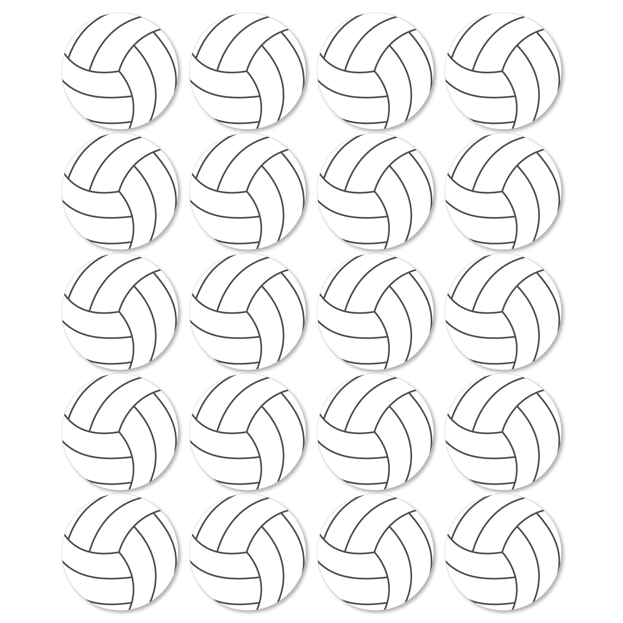 Big Dot of Happiness Volleyball Cutouts - 20 Double-Sided 5.5-Inch Premium Paper Decorations for Sports Parties, Birthdays, and Team Events