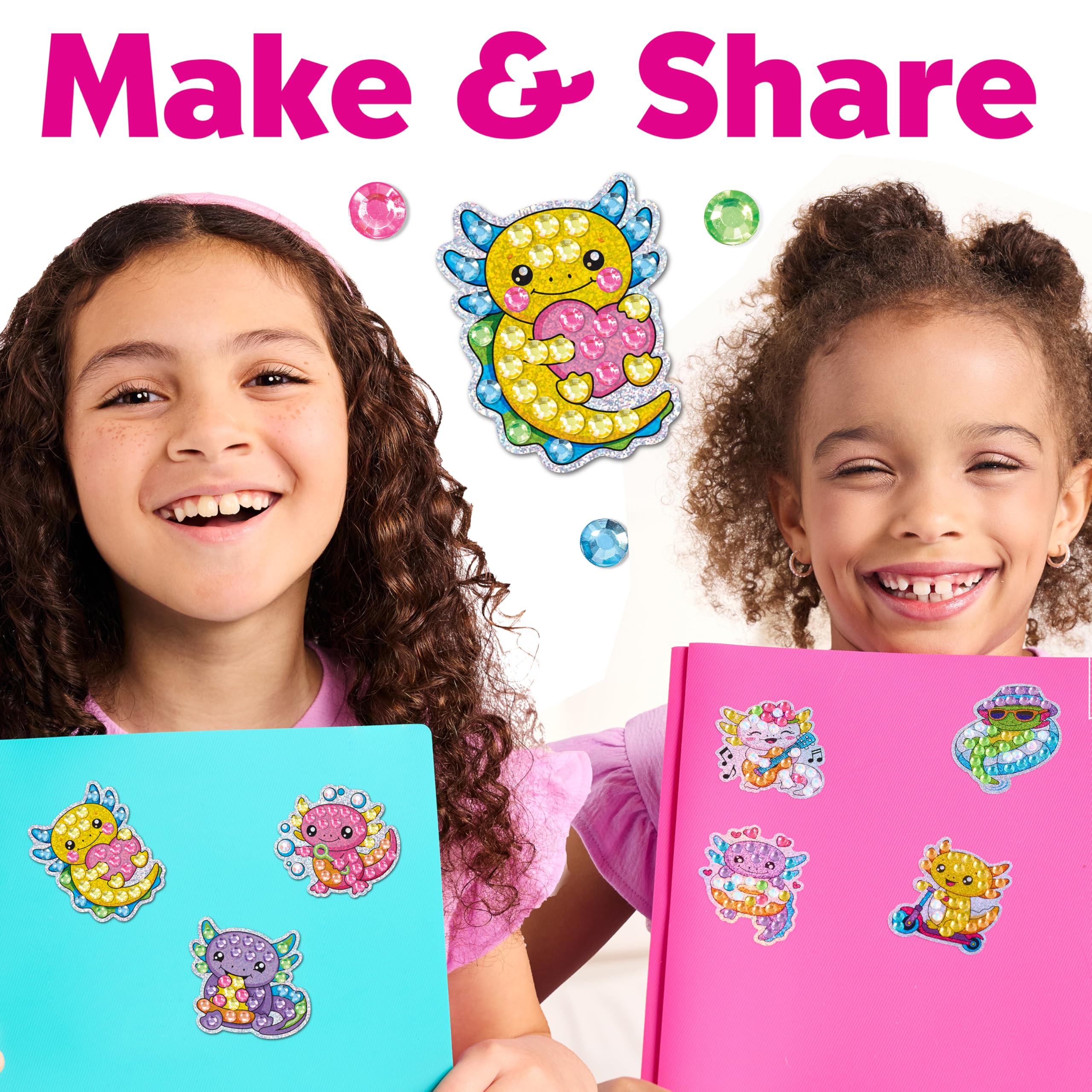 Big Gem Diamond Painting Kit – Axolotl Stickers & Suncatchers for Kids Ages 6-8+