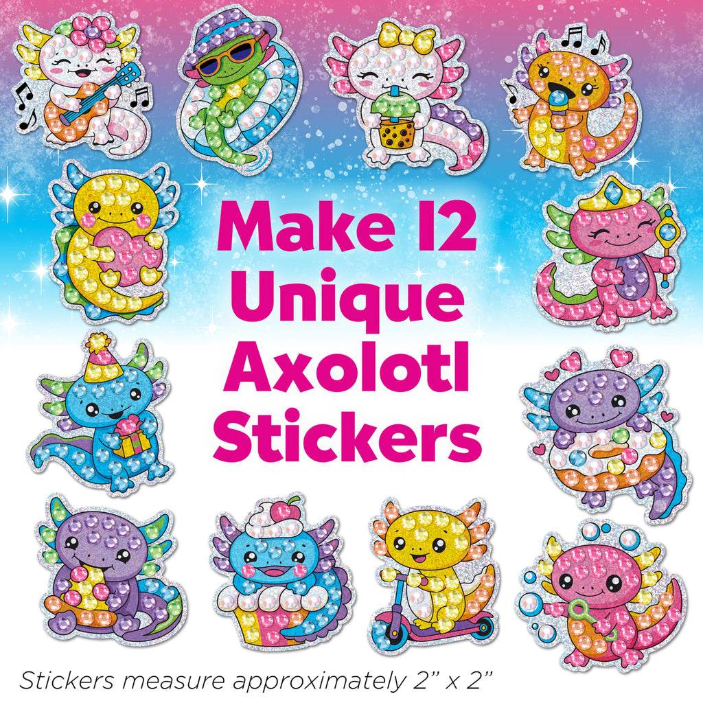 Big Gem Diamond Painting Kit – Axolotl Stickers & Suncatchers for Kids Ages 6-8+