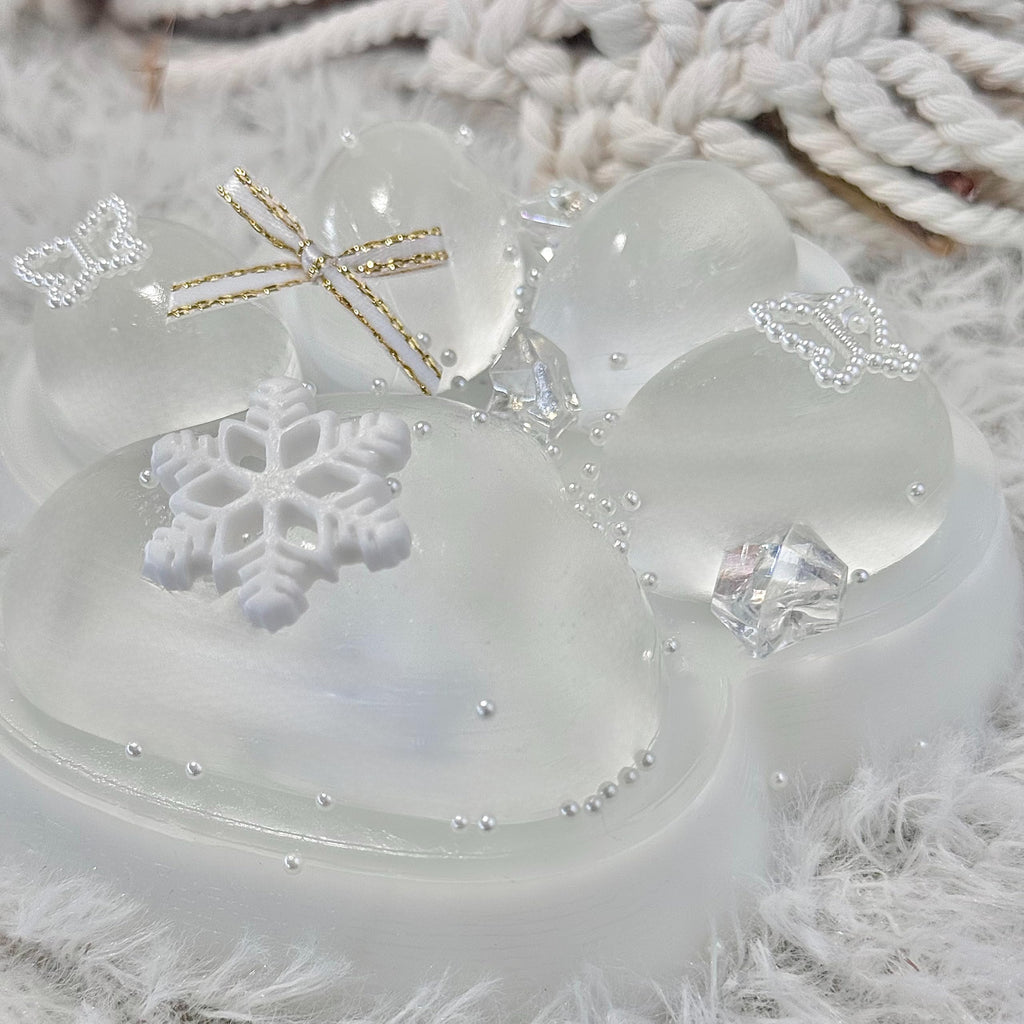 Big Taba Squishy Cat Paw 5in - Slow-Rising Sticky Fidget Toy, Transparent & Milky White, Stress Relief, Gift