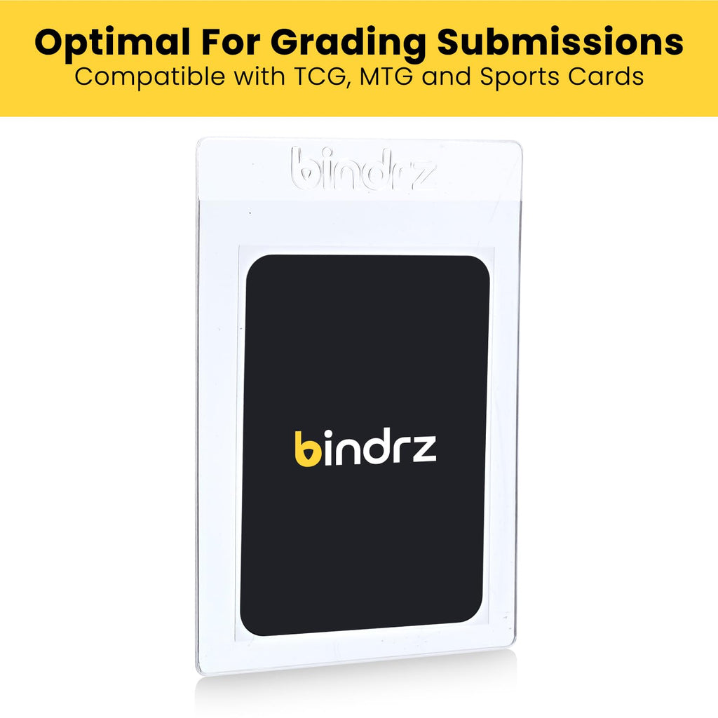 bindrz 50 Semi Rigid Card Holders for PSA, BGS, SGC, CSG Grading – Clear PVC, 3-5/16" x 4-7/8" with 1/2" Lip