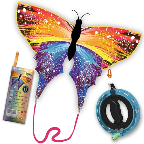 Bionic Flying Insect Kite – 4-Wing Butterfly & Dragonfly Kite with Rotating Reel, Easy to Fly for Kids and Adults
