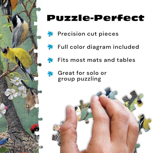 Birds in an Orchard 1000-Piece Jigsaw Puzzle by Buffalo Games | Hautman Brothers Art, Includes Poster, 26.75 x 19.75 in