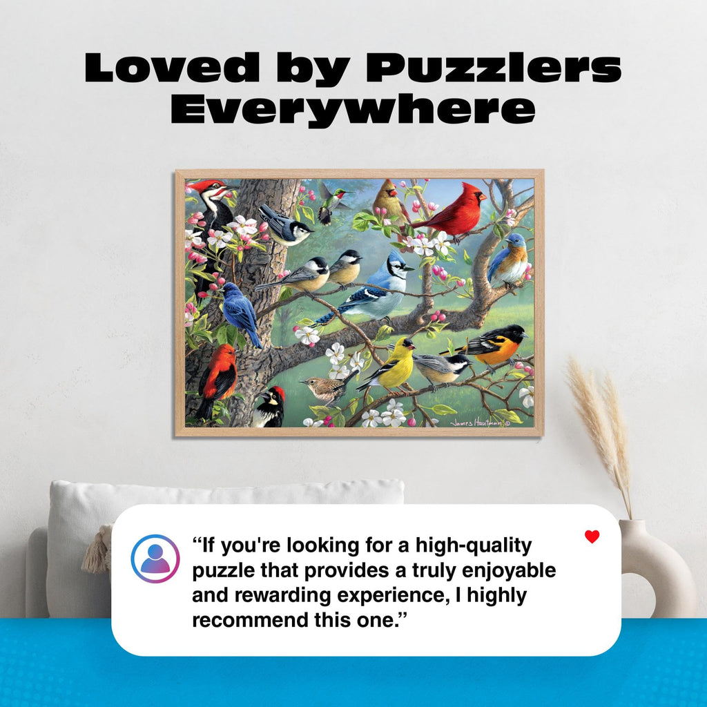 Birds in an Orchard 1000-Piece Jigsaw Puzzle by Buffalo Games | Hautman Brothers Art, Includes Poster, 26.75 x 19.75 in