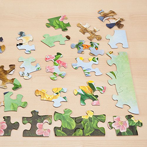 Bits and Pieces 200-Piece Jigsaw Puzzle – Snow Couple Feeding the Birds by William Vanderdasson, Finished Size 15" x 19"